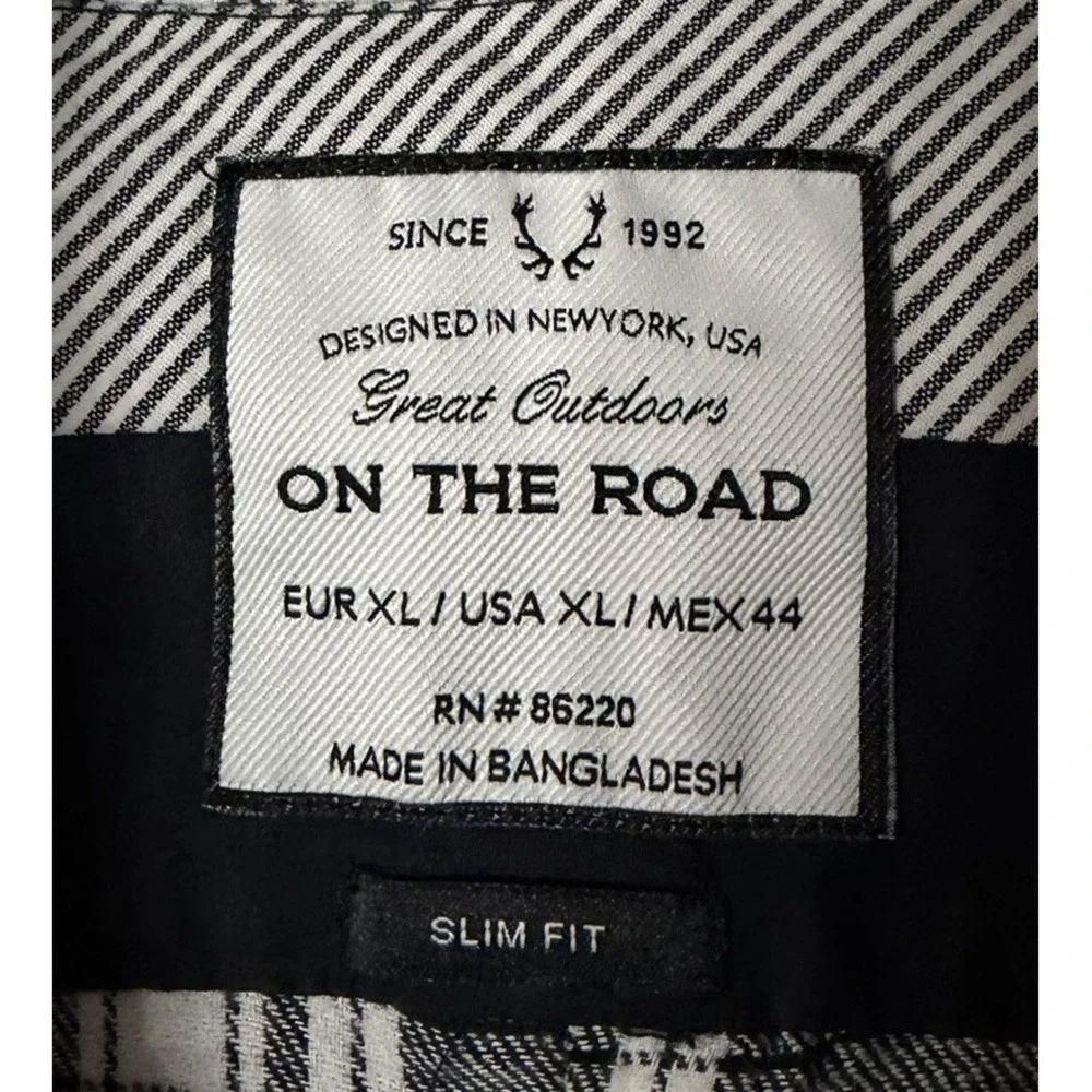 NWT On The Road Great Outdoors Mens Slim Fit Button Flannel Shirt Size XL - Picture 3 of 13